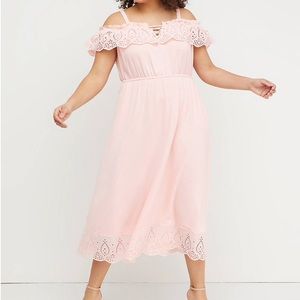 Lane Bryant - Sz 18/20 - pink cold shoulder dress